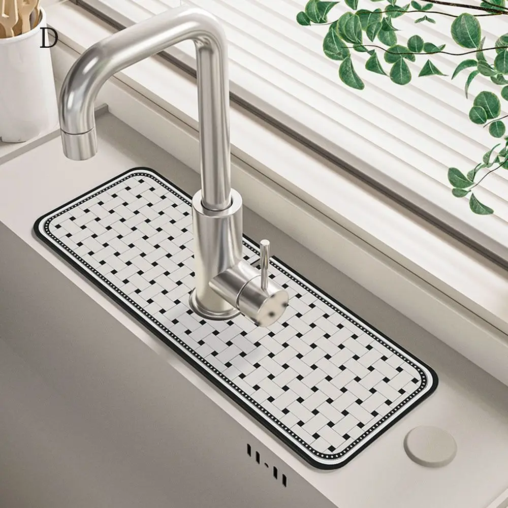 Countertop Protector Faucet Absorbent Mat Diatom Mud Absorb Water Sink Splash Guard Quick Dry Faucet Absorbent Pad Bathroom