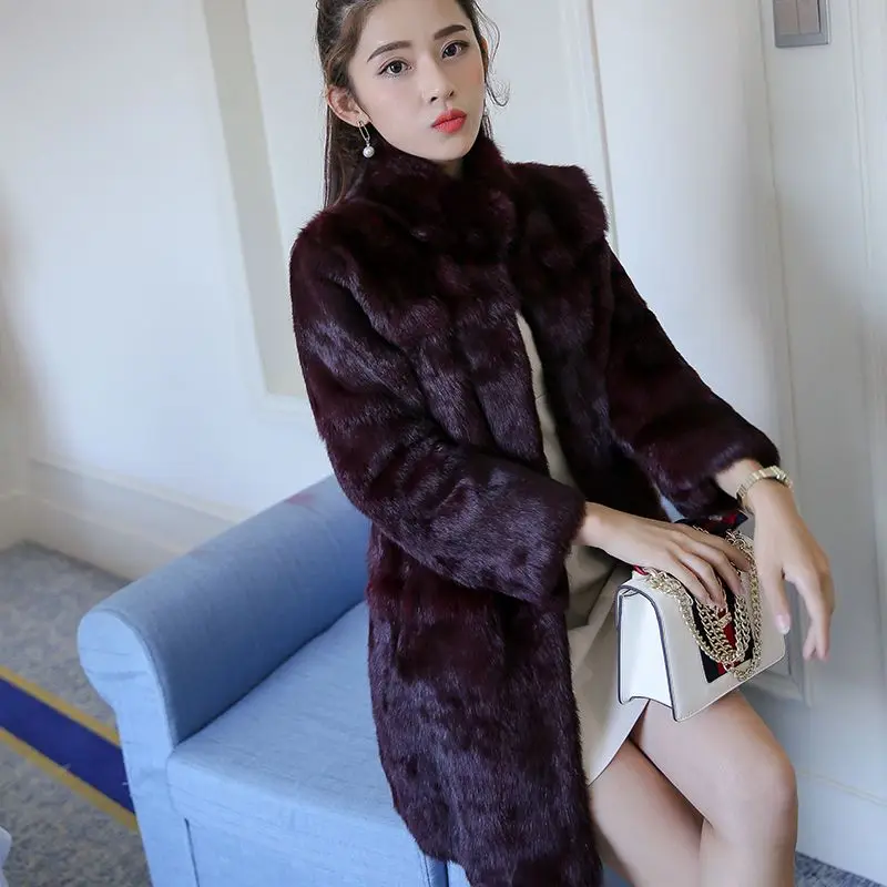 الشتاء في الهواء الطلق المرأة معطف الباردة أعلى أرنب الفراء الستر الدافئة حقيقية أرنب الفراء معاطف سيدة الجودة الطبيعية معطف الفرو الحقيقي #4