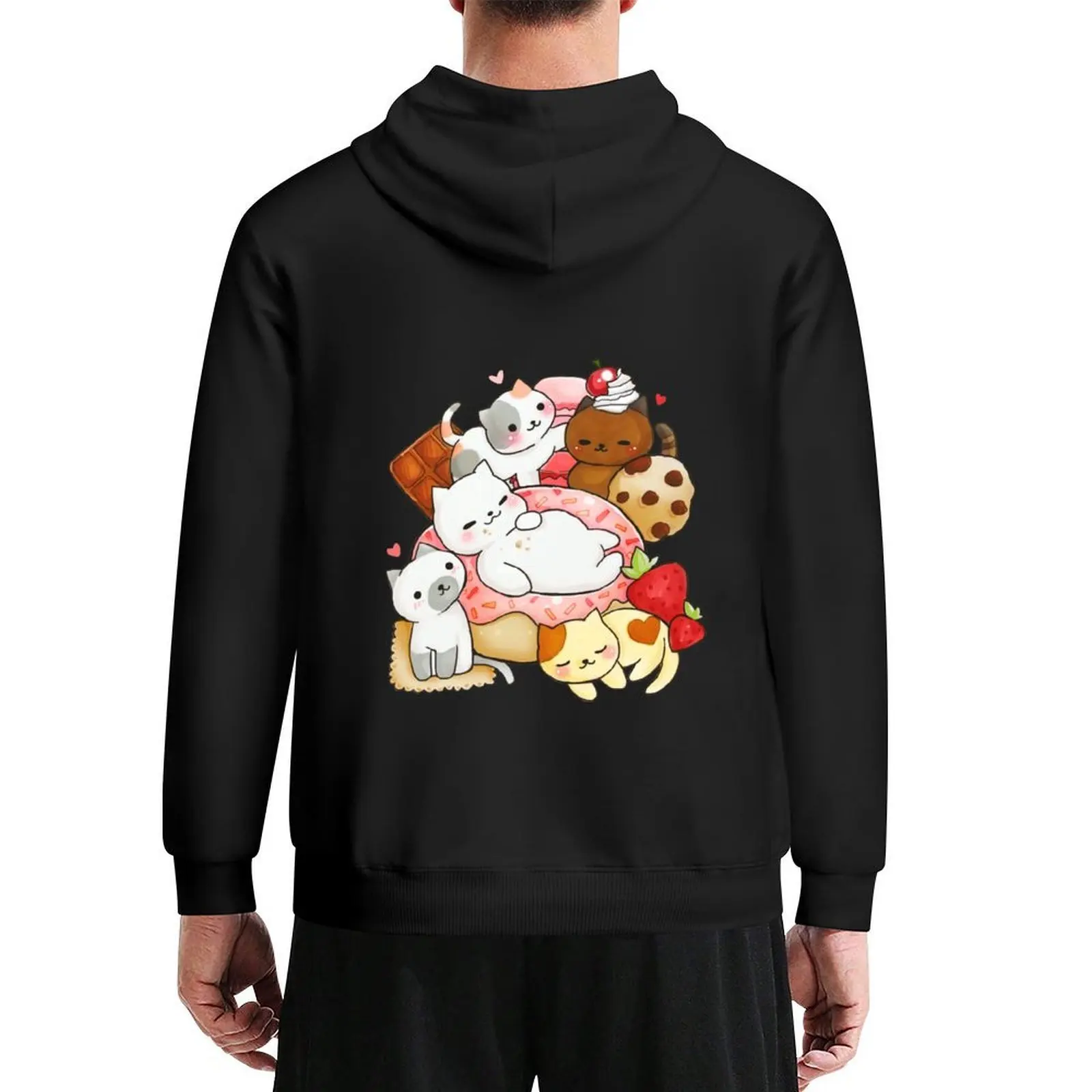 

Neko Atsume sweet cats Hoodie men's clothing graphic t shirts men aesthetic clothing autumn new products oversized hoodie