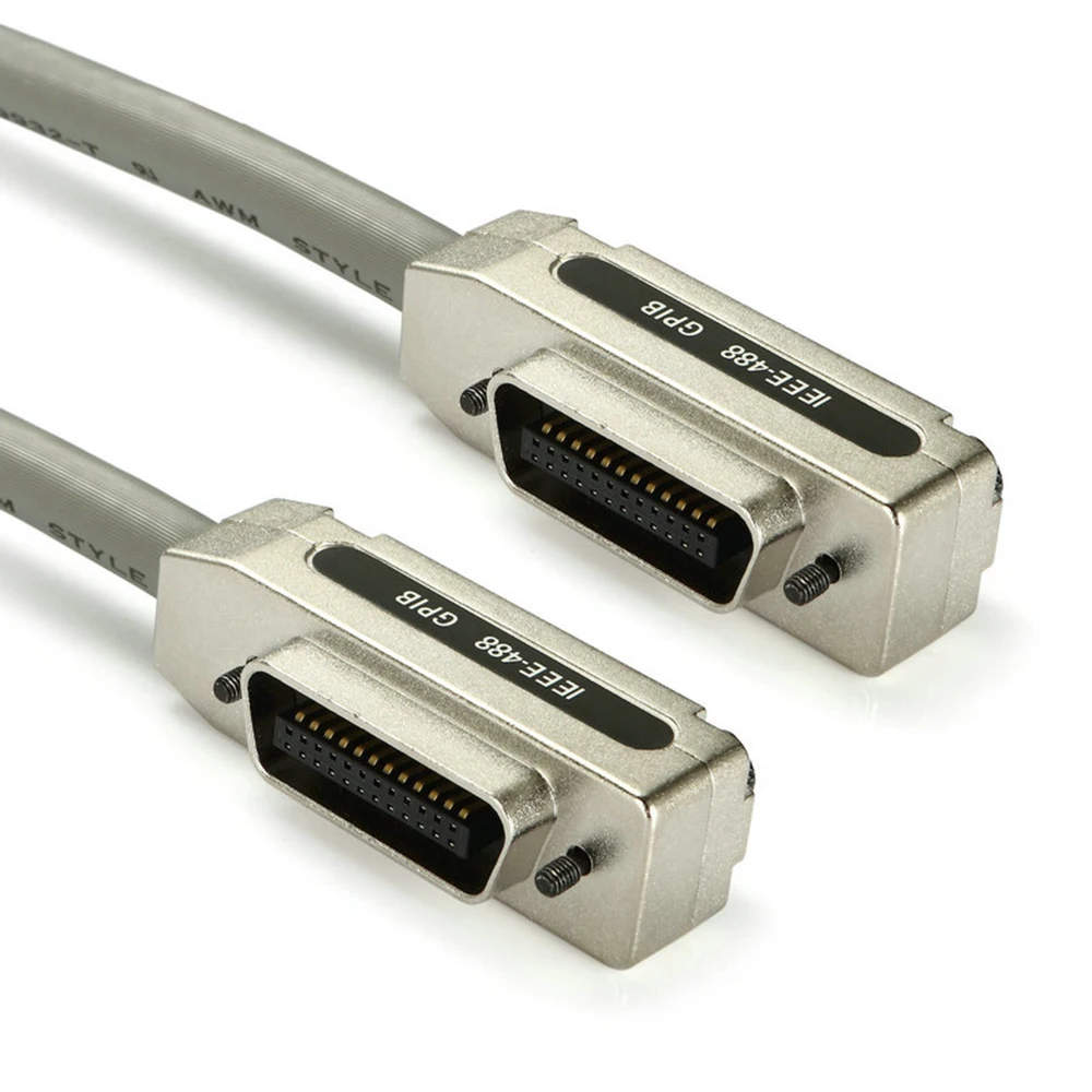 كابل GPIB محمي IEEE-488 مع موصلات GPIB قابلة للتكديس 0.5 م، 1 م، 1.5 م، 3 م، 5 م كابل سلك GPIB