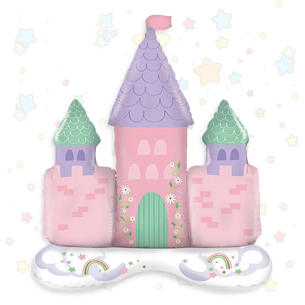 Baby Shower Balloon  Durable with Base Reusable  Fantasy Castle Shape Children Party Balloon Party Supplies