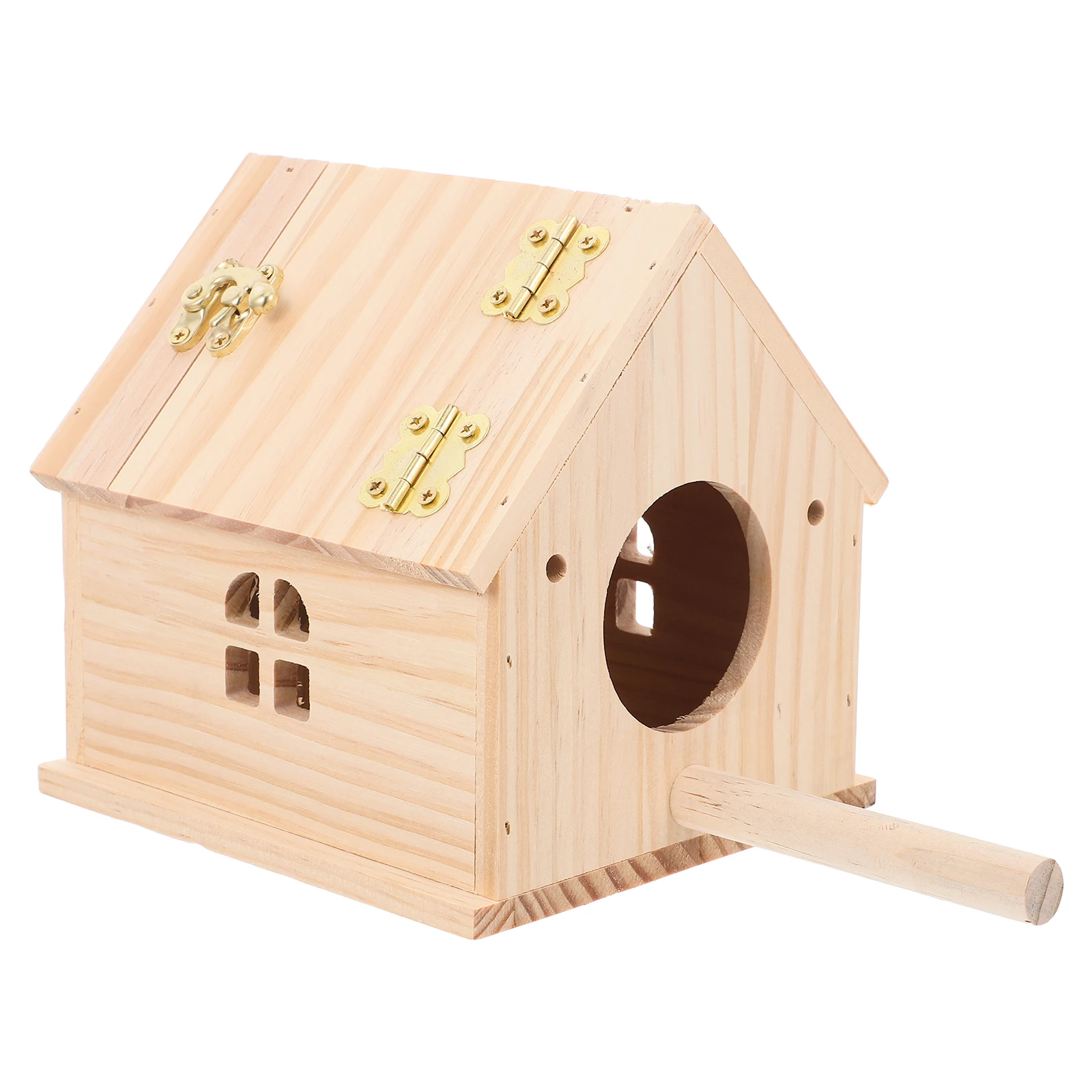 

Parrot Bird House Nesting Box Hatching Bed Wood Cage Breeding Decor Wooden Nests Small Tent Conures Parakeet Cockatiel Lovebird