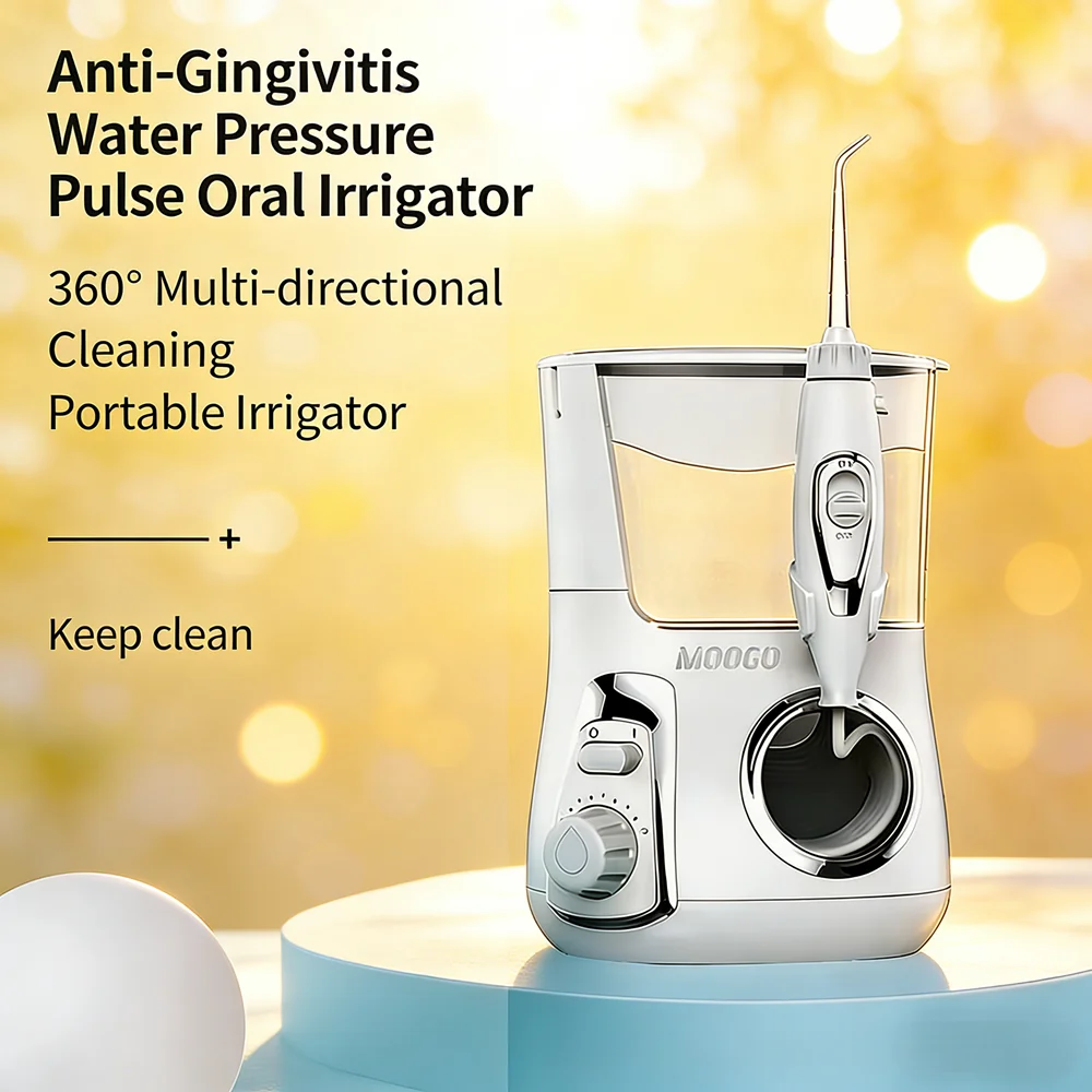 

Профессиональный ирригатор для полости рта, 10 регулируемых режимов, большой резервуар 800 мл, 5 сменных насадок, электрический водный флоссер