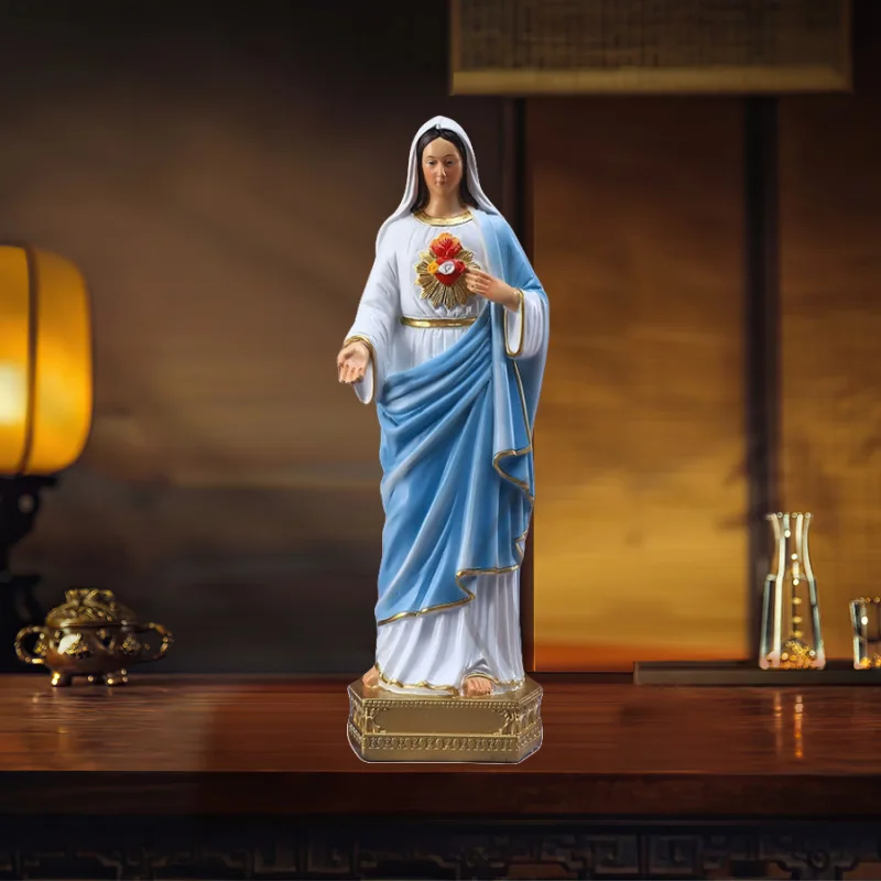 Exquisitely Crafted Resin Statues of The Virgin Mary God Father Ideal Adding Spiritual Elegance Homes Suitable for Display