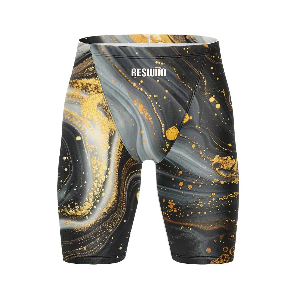 Summer Men's Printing Swim Jammer Swimsuit Beach Tights Shorts Swimming Trunks Quick Dry Swimwear Chlorine Resistant Surf Pants