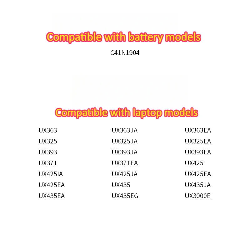 4347mAh C41N1904 C41N1904-1 Laptop Battery for ASUS ZenBook 14 UX425UA UM425IA UX425EA UX425JA BX325JA UX325EA UX325JA UX363EA