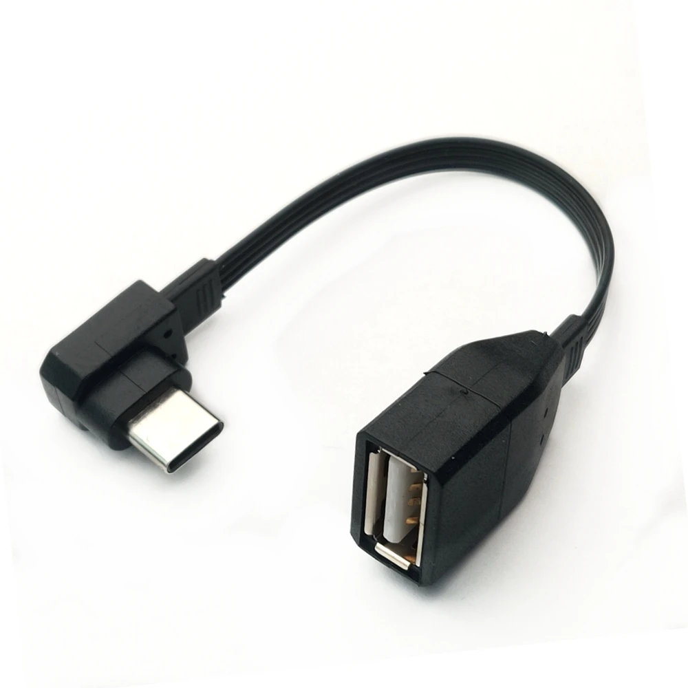 USB C Adapter OTG Cable 90 Degree Angle C Type Male to USB 2.0 Female Cable Suitable for MacBook Pro Samsung Type C Adapter