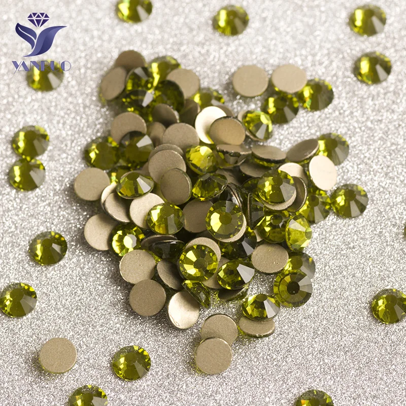 

YAnRuo 2058NoHF 1440pcs Olivine Glass Flatback Rhinestones Nail Art/Garment Decorations DIY Crystal Beauty Supplies Accessories