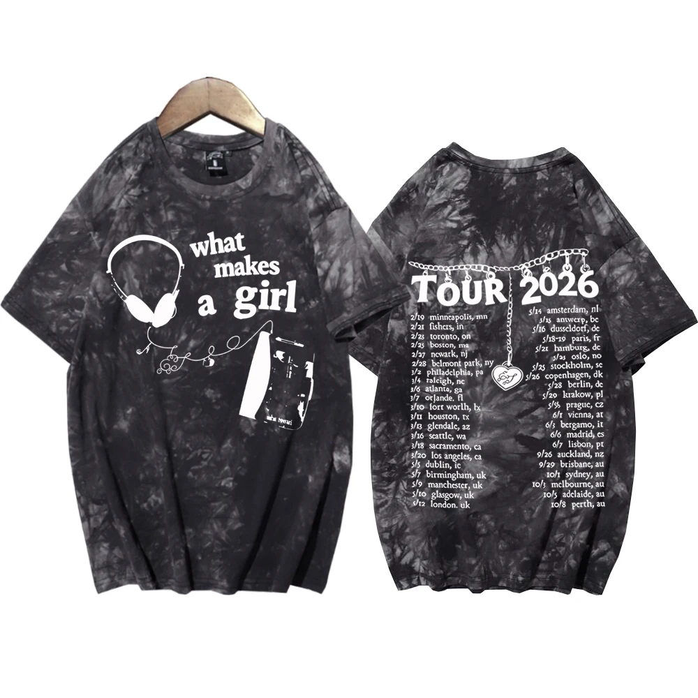 

Футболка унисекс Conan Gray Wishbone World Tour Merch 2026 What Makes A Girl Tie Dye, повседневная, с круглым вырезом, в стиле Харадзюку