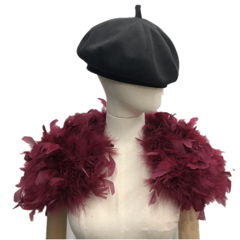 

Women Real Ostrich Feather Furry Bolero Sleeveless Wedding Brida Waistcoat Fluffy Soft Wraps