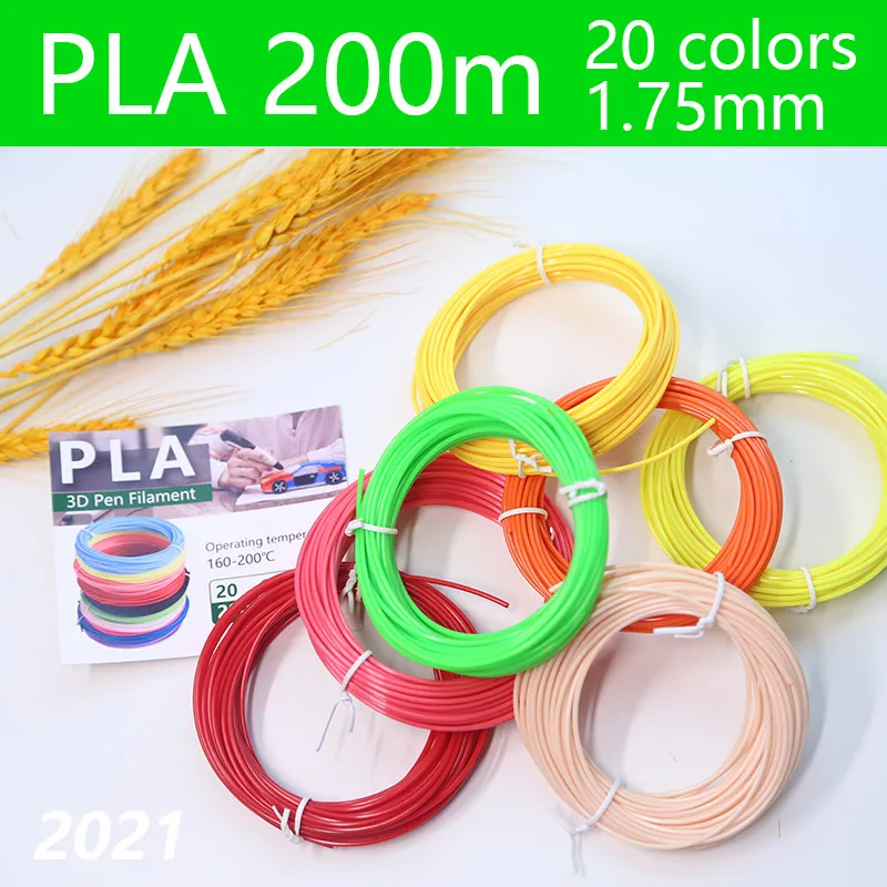 Quality 3D Pen Filament 1.75mm 20 Colors 200 Meter Pla Abs 3d Pen Plastic 3d Printing Filament Color Does Not Repeat