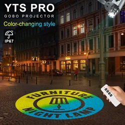 YTS PRO Lightweight LED Color Changing IP67 Waterproof Rotating Gobo Logo Projector Indoor Outdoor Advertising Projection Lamp