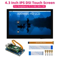Raspberry Pi 4,3 pulgadas DSI pantalla táctil 800x480 IPS LCD módulo MIPI TFT Monitor capacitivo para pantalla RPI 5 4B 3B + 3B