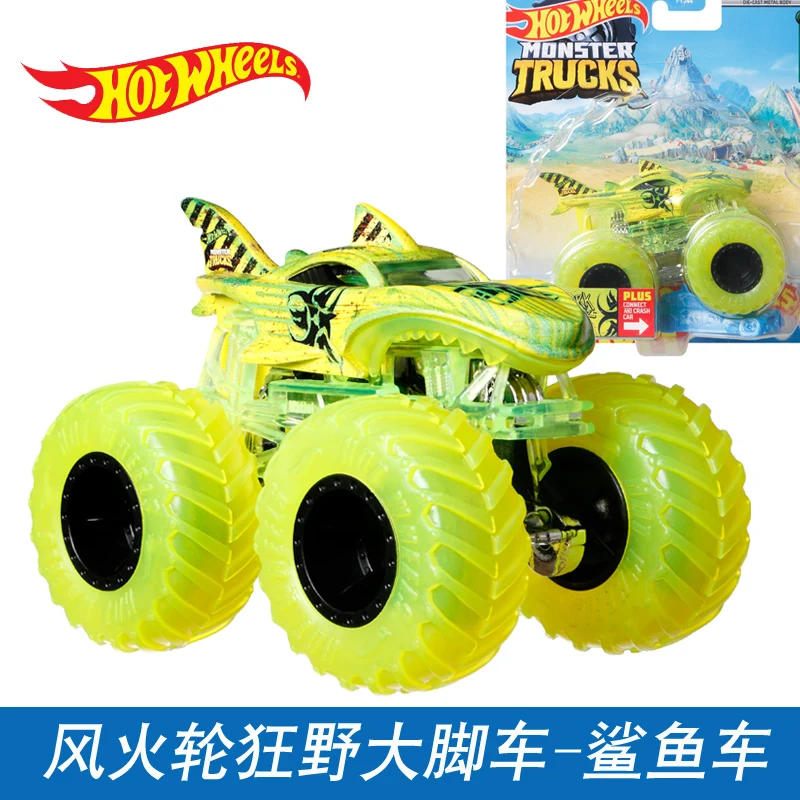 Original Hot Wheels Car Monster Trucks Diecast 1:64 Voiture Mega Wrex  Loco Punk Motosaurus Kids Boys Toys for Children Birthday