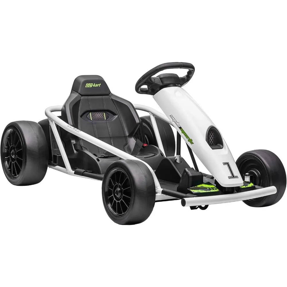 

24V 8.1 MPH Electric Go Kart,Drifting Car Battery Powered Ride on Toy Outdoor with Slow Start,Music,Horn Honking and Safety Belt