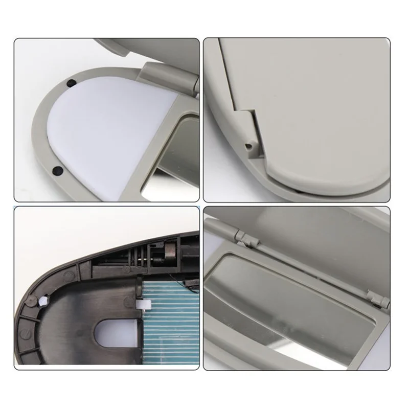 Car Sun Visor Mirror Cover Makeup Mirror Cover 51167361833 for BMW MINI Cooper R55 R56 R60 2007-2014 F55 F56 F60,Gray