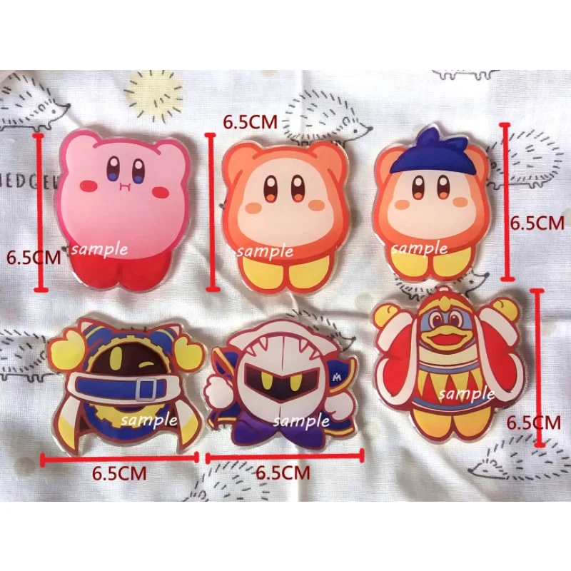 Kirby Cartoon Acrylic Phone Stand Cute Anime Character Flat Holder Portable Cellphone Support Collectible Decoration Ornament view 3