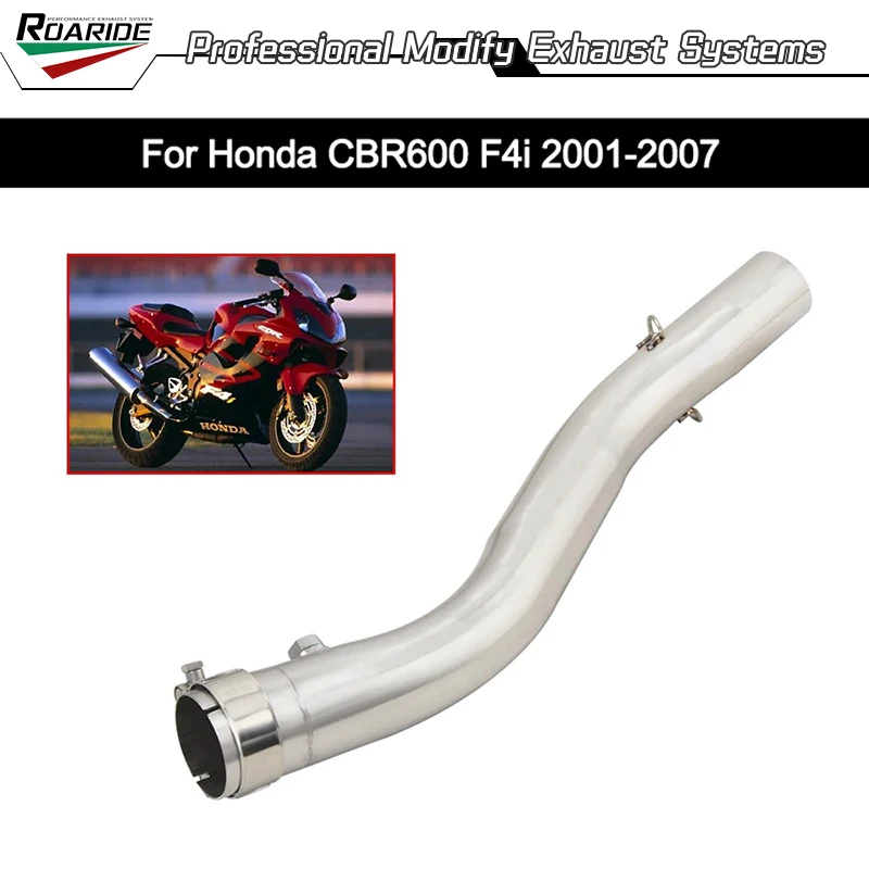 51mm Motorcycle Exhaust Escape Connect Middle Pipe Tube Stainless Steel Slip On For Honda CBR600 F4i 2001-2007