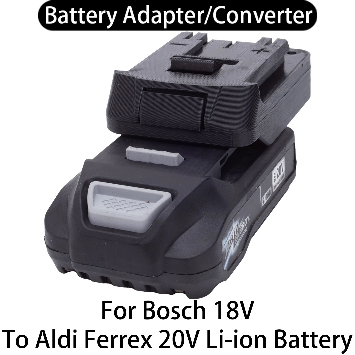 

Battery Adapter Converter For Bosch 18V Li-ion Tool To Aldi Ferrex 20V Li-ion Battery Adapter Power Tool Accessory