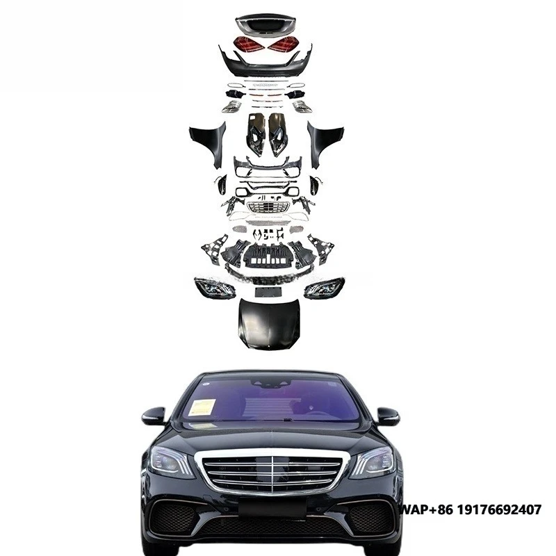 Favorable body kit For Mecedes Benz 2009+ W221 old upgrade new W222 s63 s65 front bumper rear bumper