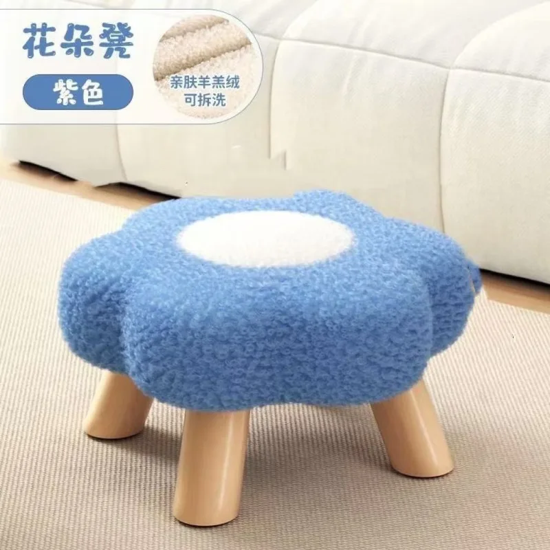 Small flower stool home stool Internet celebrity cloud cute pier living room seat children bedroom shoes changing shoes stool