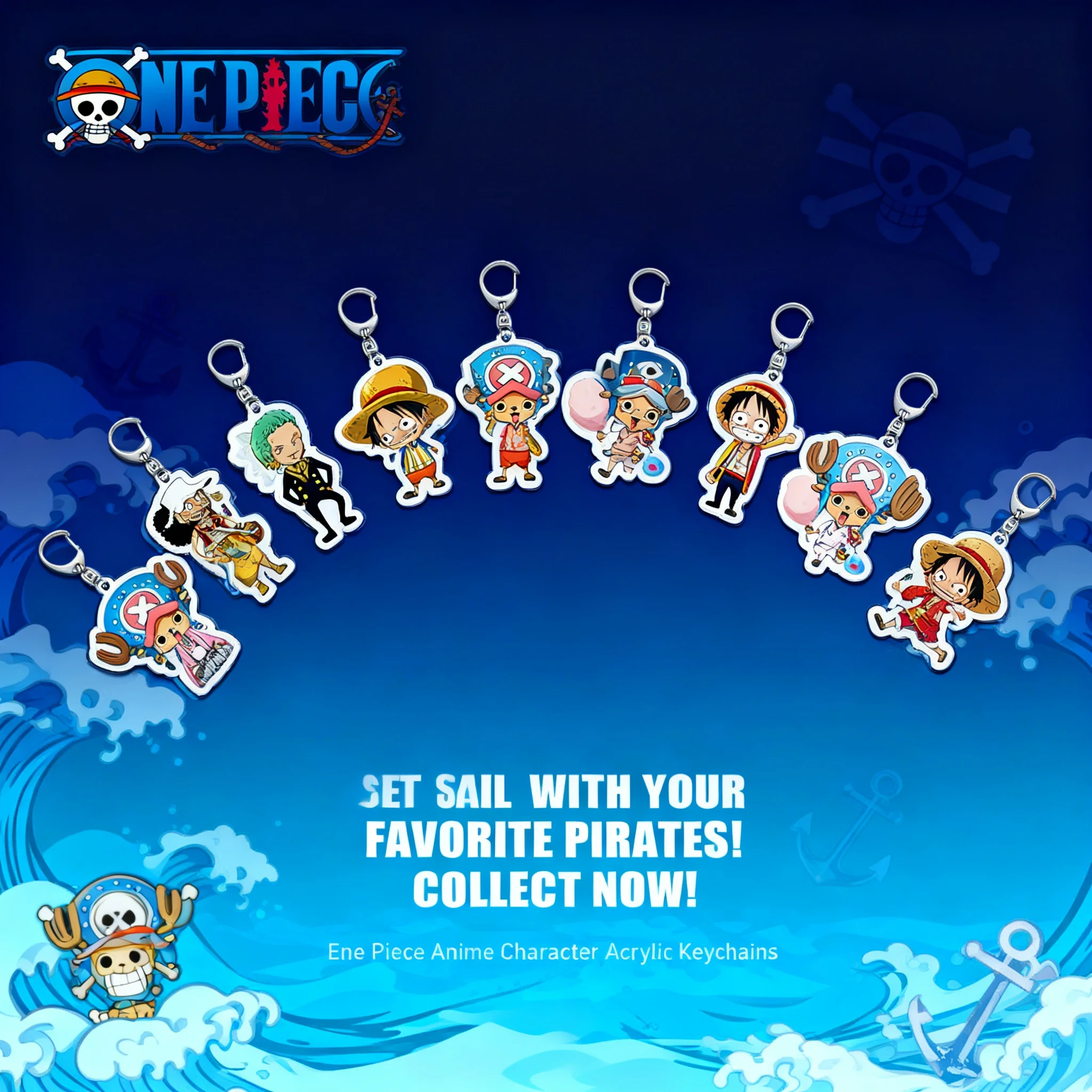 

Customizable Anime Acrylic Keychain One Piece Luffy Whitebeard Gift School Backpack Pendant Accessory for Fans