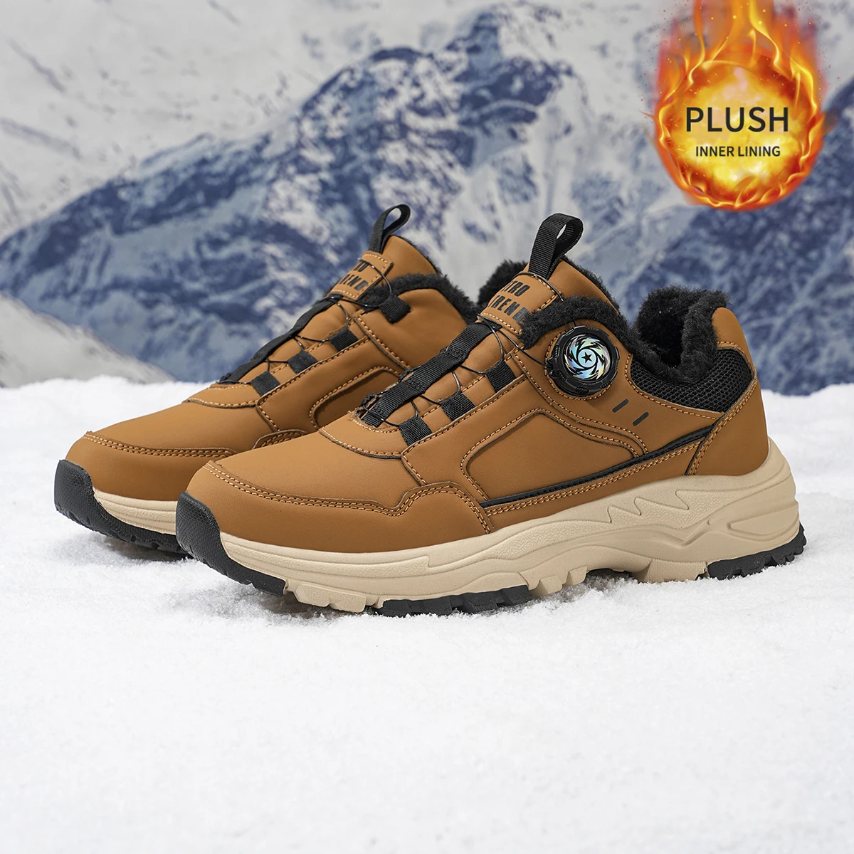 Herren-Sportschuhe in großen Größen mit Plüsch-Innenfutter, Outdoor-Wanderschuhe, bequeme, lässige, modische Trainingsschuhe für Paare – Detail 12