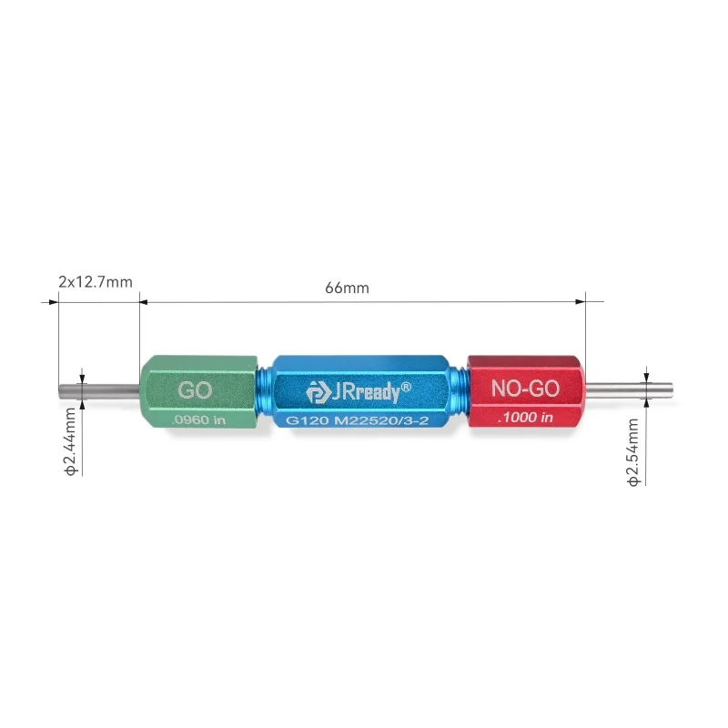 JRready G120 (M22520/3-2) Go/No-Go Gauge Applicable for YJQ-M300/YJQ-W4Q (8-speed) testing