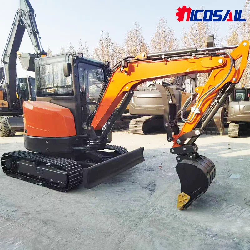 

Мини-экскаватор OKW40U, 4 тонны, гусеничный траншеекопатель, двигатель 19.6 кВт, механическое пилотное управление, с ковшом-пальцем