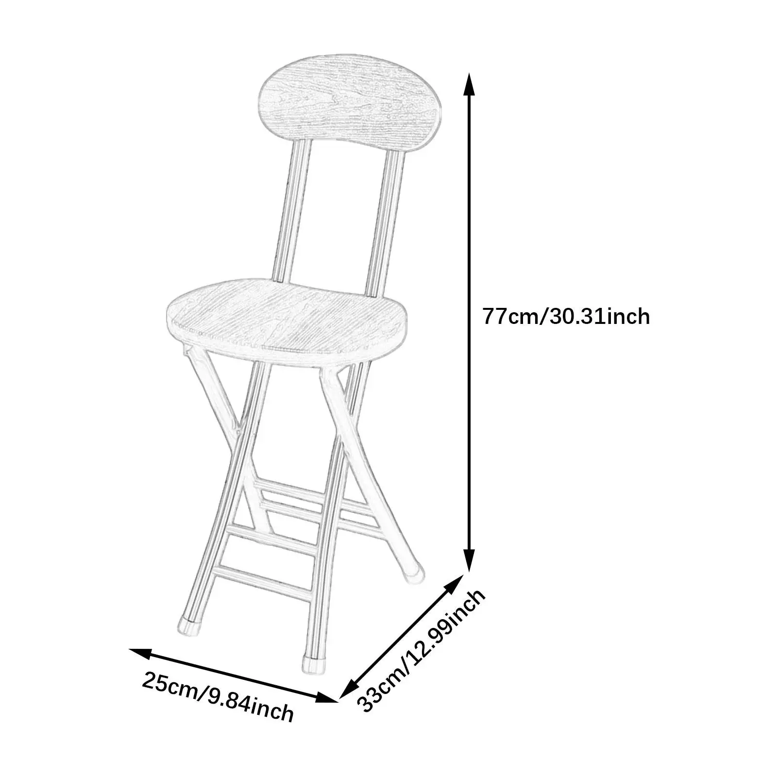 Prático Folding Stool, fácil de usar, cadeira de acampamento, piquenique, pátio, quintal