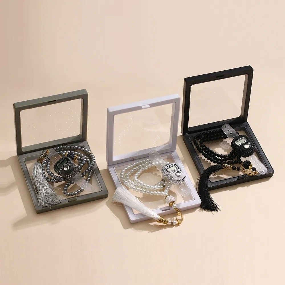 

2pcs/box 99-Prayer Tasbih Beads Prayer Beads Imitation Pearl 2-Piece Set Hajj Umrah Gift Set Handheld Bracelet Finger Calculator