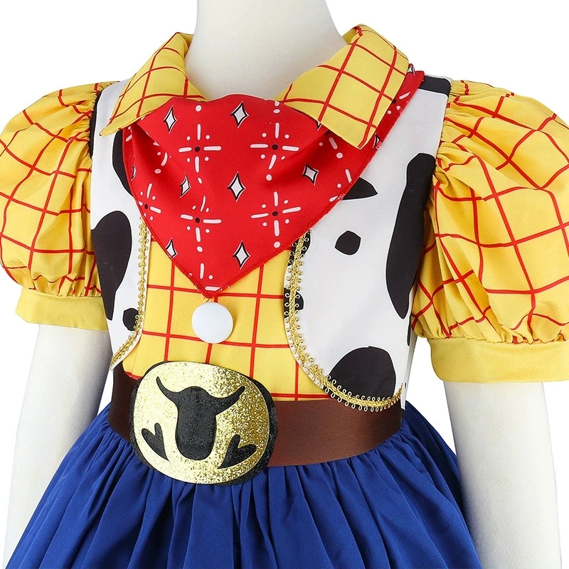 Woody Rollenspiel-Mädchenkleid Sommer Süßes Cartoon-Jessie-Mädchen-Prinzessinnenkleid Geburtstagsgeschenke 2 3 4 5 6 7 8 Jahre Kinderkleidung – Detail 6