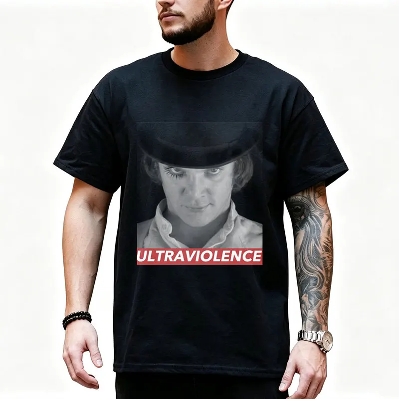 A Clockwork Orange 0825 Retro Movie Graphic T‑shirt Alex Droog Print Unisex Casual Tee Short Sleeve Streetwear All size S-6XL