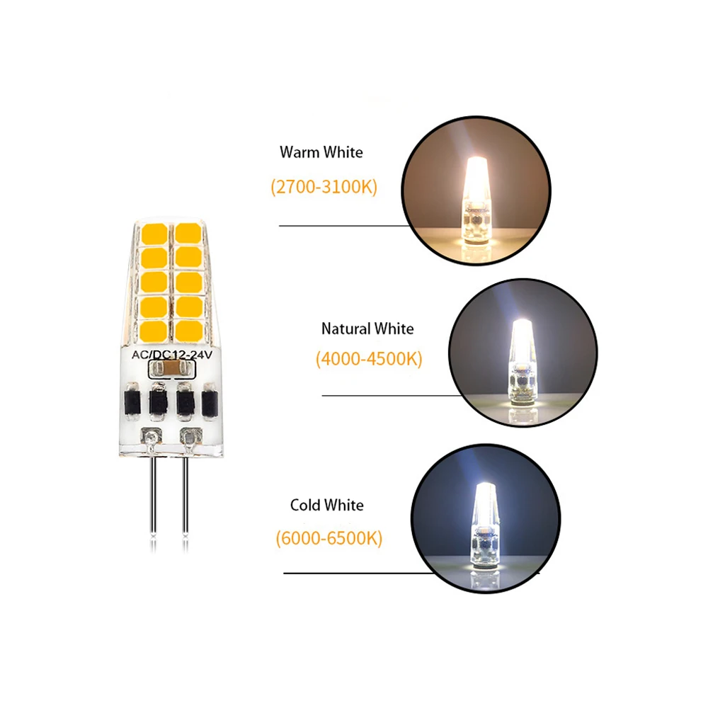 G4 LED Bulb Mini 3W/10LED 5W/20LED SMD 2835 ACDC12-24V High Luminous Spotlight Energy Saving Silicone Lamp 360 Degrees Lighting