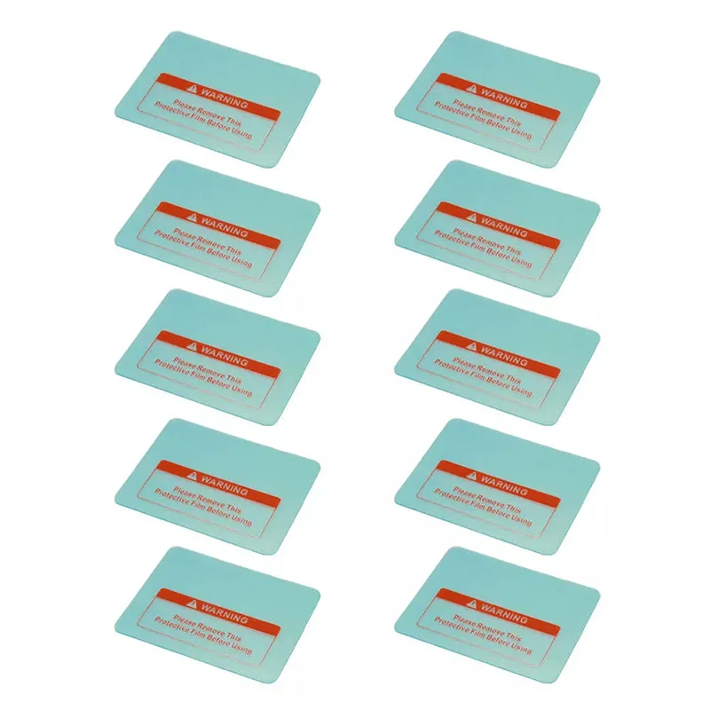 10Pcs รอบมุมป้องกันพลาสติกแผ่น (PC) ของ Solar Auto Darkening เชื่อมหน้ากาก/กรอง/หมวกกันน็อกสี่เหลี่ยมผืนผ้าโค้งมน