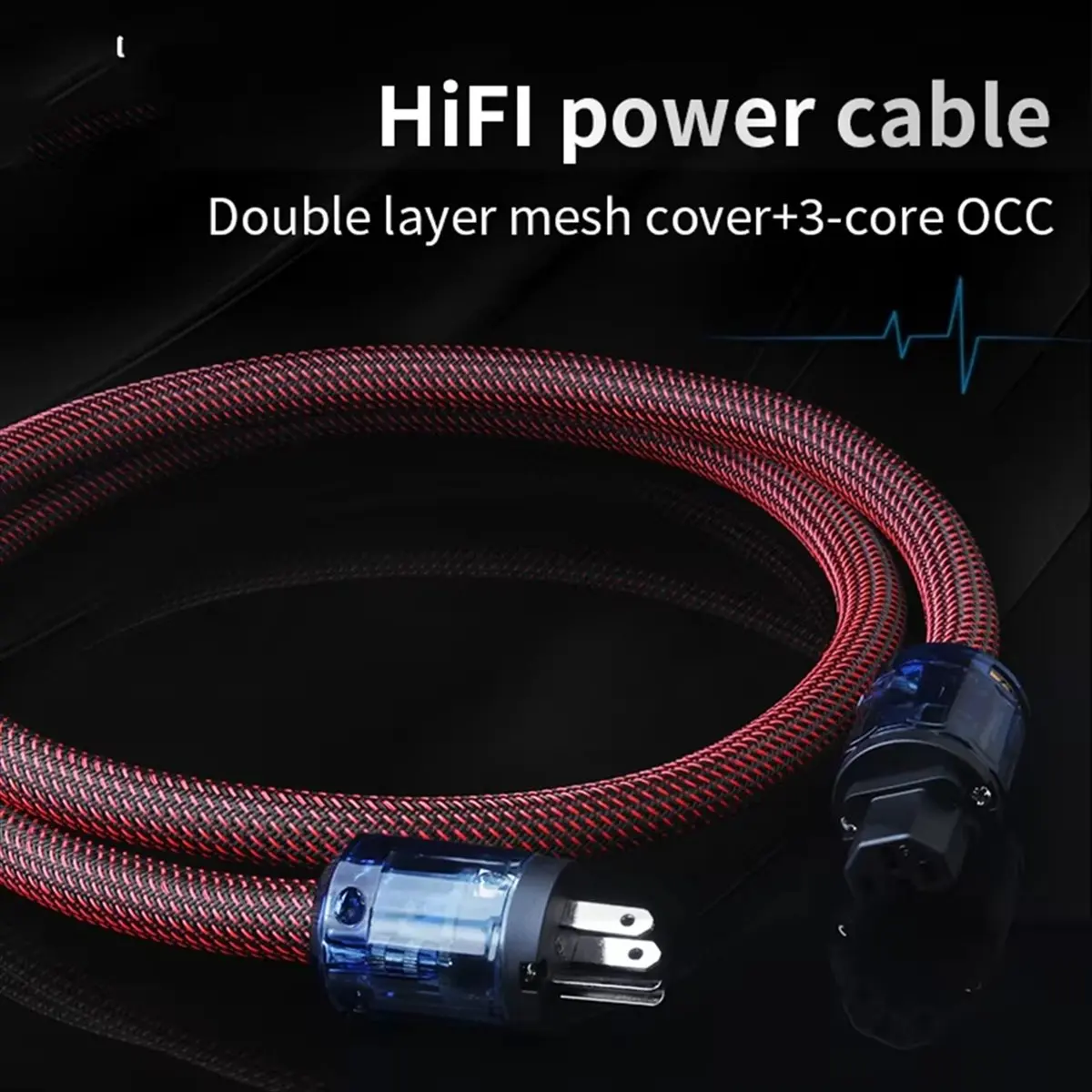 《Factory Direct》Oxygen-Free Copper Hi-Fi Power Cord, HiFi Audio CD Player/Tube Player/Power Amplifier Connection Cable 3 Meters