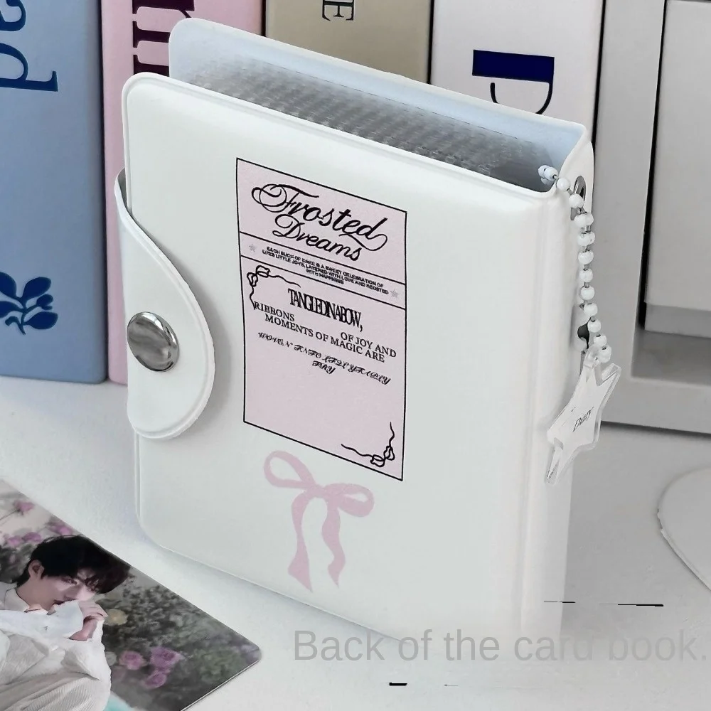 High Quality Pudding puppy Card Album Love Bow PVC Photocard Binder with 16 Internal Pages 3 Inch Mini Idol Card Collect Book
