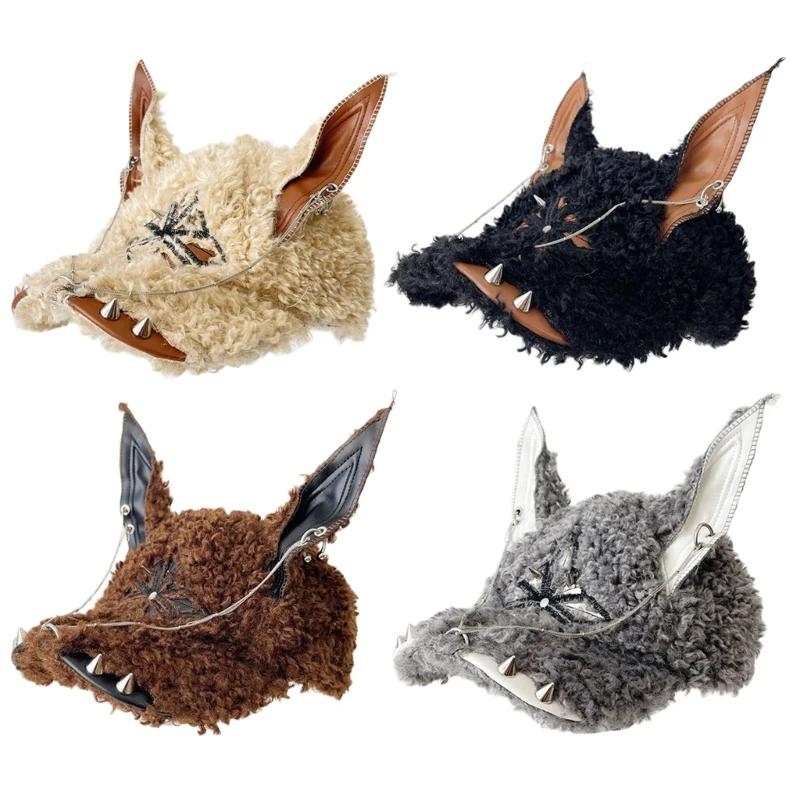 Cartoon Dobermann Ear Baseball Cap Unisex Furry Sport Hat Adjustable Headwear Idol Wear