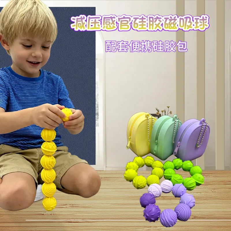 

Hot Selling Silicone Sensory Magnetic Balls - Safe for Kids Quiet Fidget Massage Balls | Stress Relief Toys