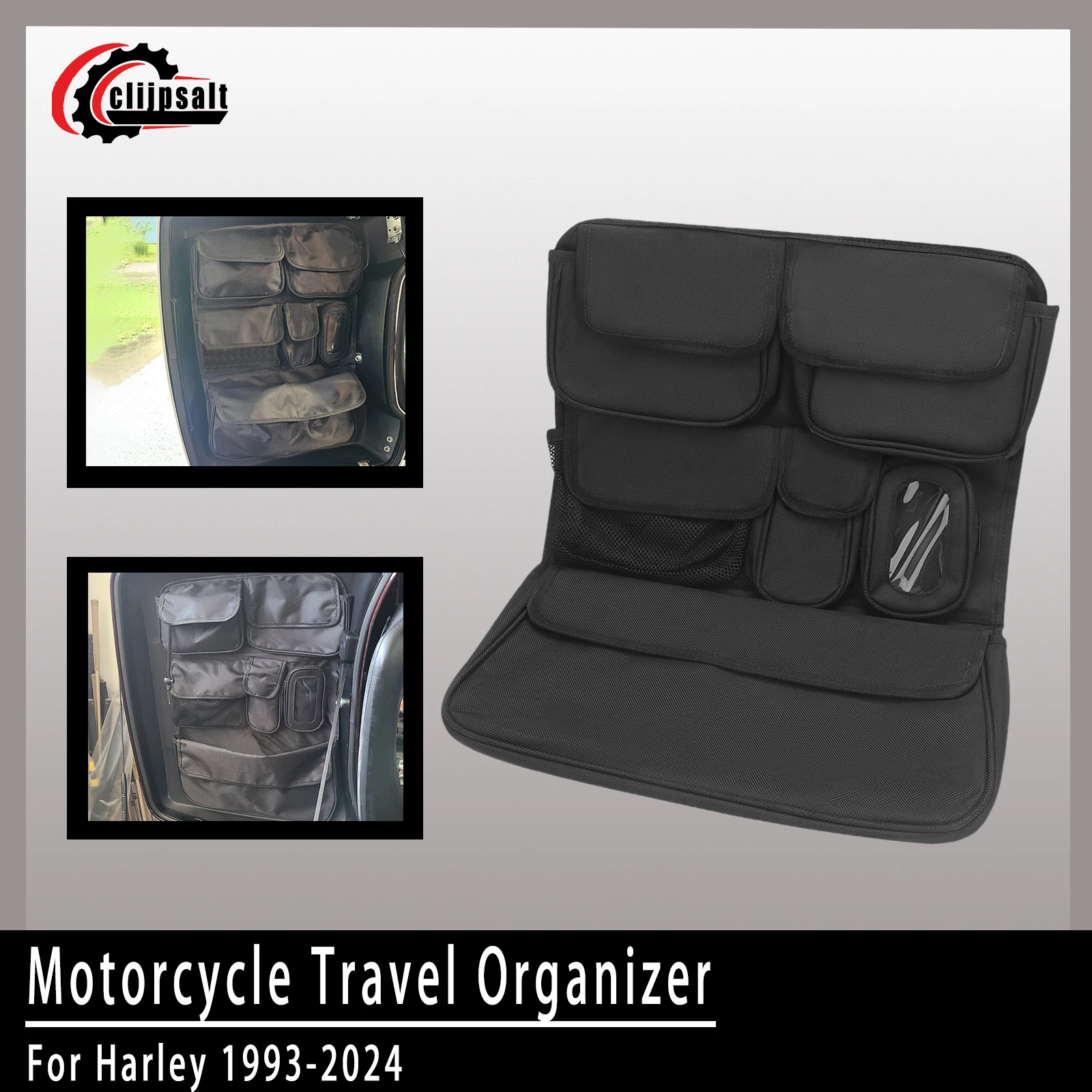 

Motorcycle Black Tour Pak Pack Lid Organizer Storage Saddle Bag For Harley Touring Street Glide FLHX Road King FLHR 1993-2024