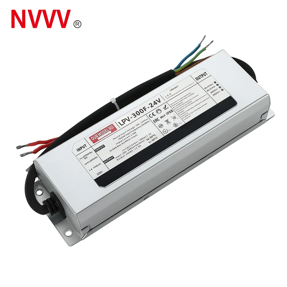 NVVV LPV-300F High Quality Waterproof Power Supply 300w 12v/24v Switching Power Supply LED driver