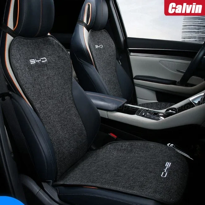 For BYD Atto 3 Yuan Plus 2022 Accessories Car Seat Covers Car Cushion BYD Linen Cushion Breathable for Summer Universal Gray