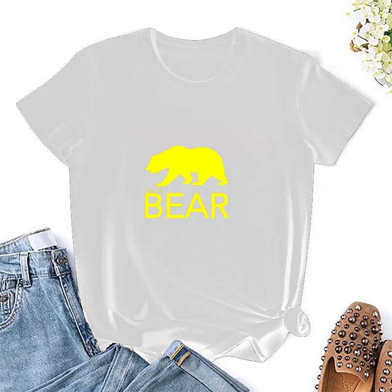 Fun beer bear deer print retro fashion street wear trend casual summer everyday men women universal short-sleeved T-shirt