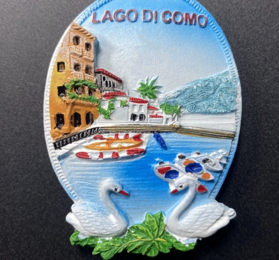 The Italian resort of Lake Como Travelling Souvenirs Fridge Magnets Creative Home Decoration Resin Fridge Magnetic Stickers 