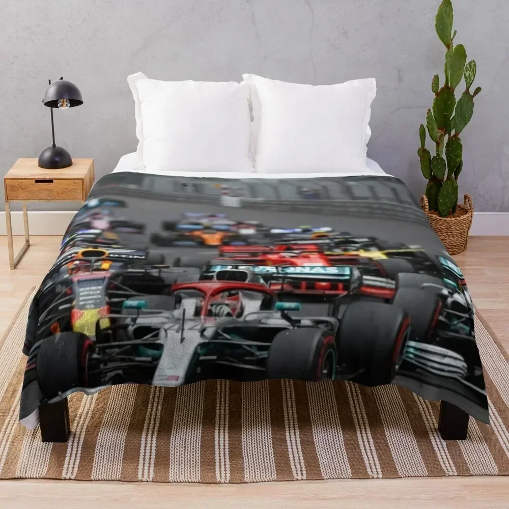 

F1 Race Start Throw Blanket warm for winter Designers Blankets