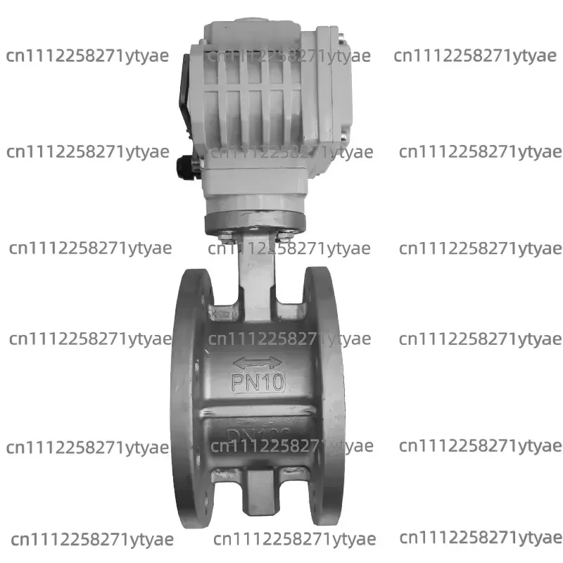 Electric Stainless Steel Flanged Butterfly Valve Switch Type 304 Electric Valve 220V Neutral Butterfly Valve