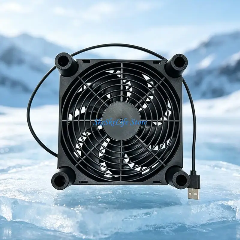 E65E Lightweight 12cm USB Fan For Computer Components Smooth Function