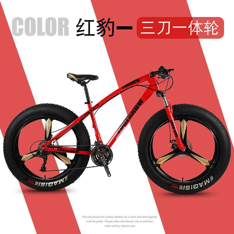 

20/26 Inch Fat Tire Snow Beach Mountain Bike Dual Disc Brake Variable Speed Off-road Bicycle for Outdoor Cycling Adventure