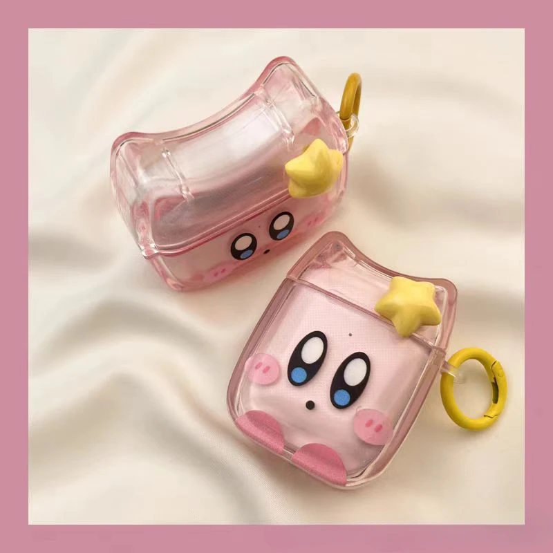 Kirby Hearphone Case for Airpods 2 3 4 Pro 1 Case Anime Cute Earphone Cover for Apple Air Pods Pro 2 3 4 Case cover Charging Box