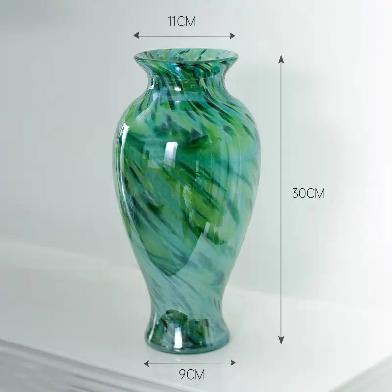 

Легкая роскошная глазурованная ретро-ваза, декоративная ваза для сервировки стола, художественное украшение для дома, декоративная гидропонная стеклянная ваза для цветов в стиле легкой роскоши.